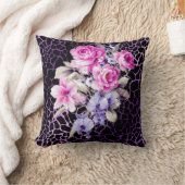 ラグジュアリーモダンパープルブラックバラティガー クッション (ブランケット)