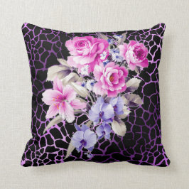 ラグジュアリーモダンパープルブラックバラティガー クッション