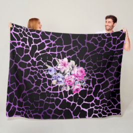 ラグジュアリーモダンパープルブラックバラティガー フリースブランケット