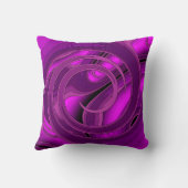 ラグジュアリーモダンパープル抽象芸術フローラバラ クッション (裏面)