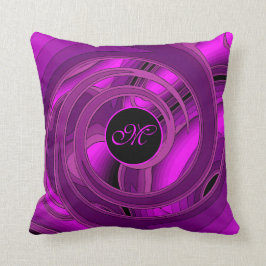 ラグジュアリーモダンパープル抽象芸術フローラバラ クッション