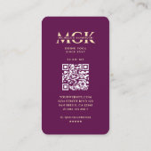 ラグジュアリーモダンパープル金ゴールドマンダラヨガインストラクター 名刺 (裏面)