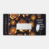 ラグジュアリーモダンビッグ金ゴールドバラコレクション デスクマット (キーボード&マウス)