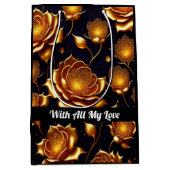 ラグジュアリーモダンビッグ金ゴールドバラコレクション ミディアムペーパーバッグ (正面)