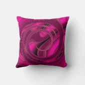 ラグジュアリーモダンピンク抽象芸術フローラバラ クッション (裏面)