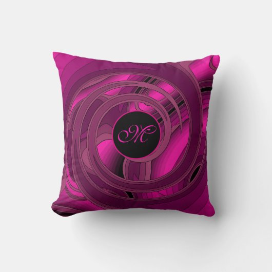 ラグジュアリーモダンピンク抽象芸術フローラバラ クッション (正面)