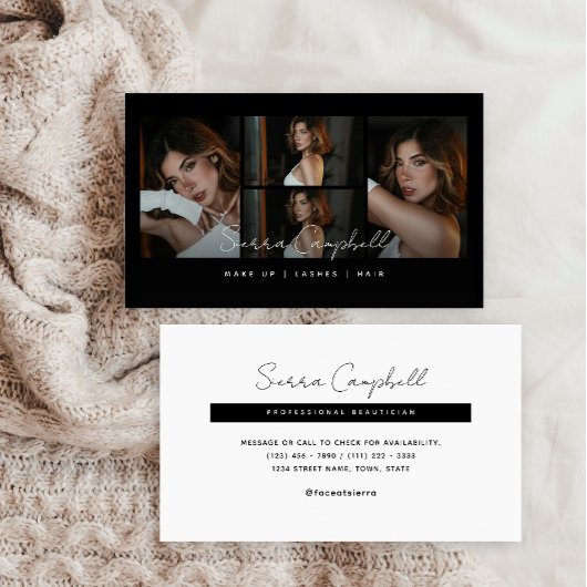ラグジュアリーモダンフォトコラージュ美しいプロフェッショナル 名刺
