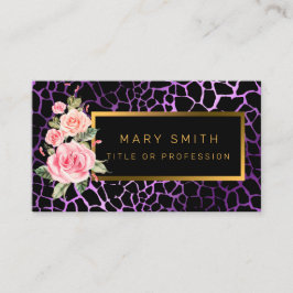 ラグジュアリーモダンフローラタイガーあなたのテキストを追加 名刺