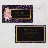 ラグジュアリーモダンフローラタイガーあなたのテキストを追加 名刺 (正面/裏面)