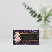 ラグジュアリーモダンフローラタイガーあなたのテキストを追加 名刺 (スタンド正面)