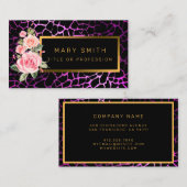 ラグジュアリーモダンフローラタイガーあなたのテキストを追加 名刺 (正面/裏面)