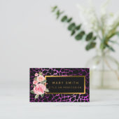 ラグジュアリーモダンフローラタイガーあなたのテキストを追加 名刺 (スタンド正面)