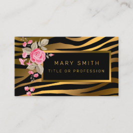 ラグジュアリーモダンフローラタイガーあなたのテキストを追加 名刺