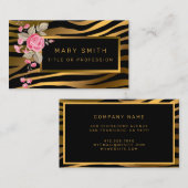 ラグジュアリーモダンフローラタイガーあなたのテキストを追加 名刺 (正面/裏面)