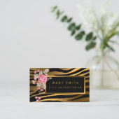 ラグジュアリーモダンフローラタイガーあなたのテキストを追加 名刺 (スタンド正面)