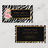 ラグジュアリーモダンフローラタイガーあなたのテキストを追加 名刺 (正面/裏面)