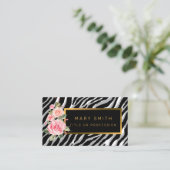 ラグジュアリーモダンフローラタイガーあなたのテキストを追加 名刺 (スタンド正面)