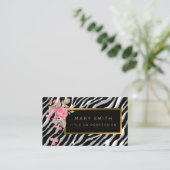 ラグジュアリーモダンフローラタイガーあなたのテキストを追加 名刺 (スタンド正面)