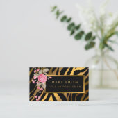 ラグジュアリーモダンフローラタイガーあなたのテキストを追加 名刺 (スタンド正面)