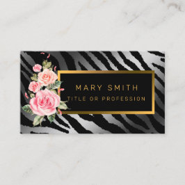 ラグジュアリーモダンフローラタイガーあなたのテキストを追加 名刺