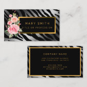 ラグジュアリーモダンフローラタイガーあなたのテキストを追加 名刺 (正面/裏面)