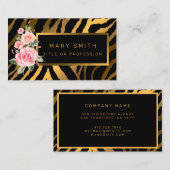 ラグジュアリーモダンフローラタイガーあなたのテキストを追加 名刺 (正面/裏面)