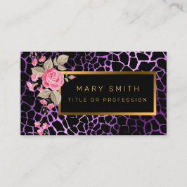 ラグジュアリーモダンフローラタイガーあなたのテキストを追加 名刺