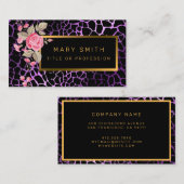 ラグジュアリーモダンフローラタイガーあなたのテキストを追加 名刺 (正面/裏面)