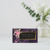 ラグジュアリーモダンフローラタイガーあなたのテキストを追加 名刺 (スタンド正面)