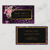 ラグジュアリーモダンフローラタイガーあなたのテキストを追加 名刺 (正面/裏面)