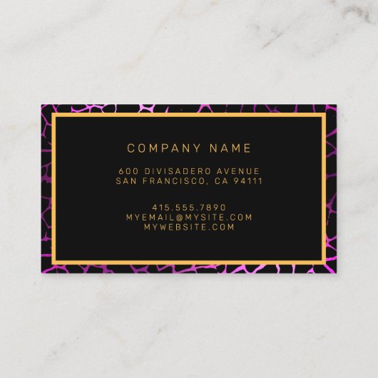 ラグジュアリーモダンフローラタイガーあなたのテキストを追加 名刺 (裏面)