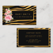 ラグジュアリーモダンフローラタイガーあなたのテキストを追加 名刺 (正面/裏面)