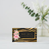 ラグジュアリーモダンフローラタイガーあなたのテキストを追加 名刺 (スタンド正面)