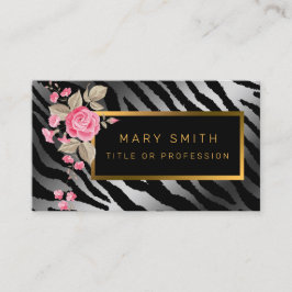 ラグジュアリーモダンフローラタイガーあなたのテキストを追加 名刺