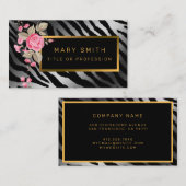 ラグジュアリーモダンフローラタイガーあなたのテキストを追加 名刺 (正面/裏面)