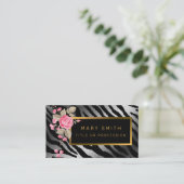 ラグジュアリーモダンフローラタイガーあなたのテキストを追加 名刺 (スタンド正面)