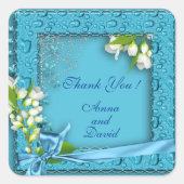 ラグジュアリーモダンフローラテキストの追加 スクエアシール (正面)