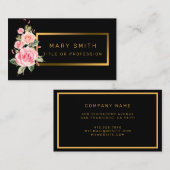 ラグジュアリーモダンフローラテキストの追加 名刺 (正面/裏面)