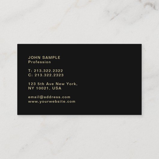 ラグジュアリーモダンブエレガントラック金ゴールドスタイリッシュ 名刺 (裏面)