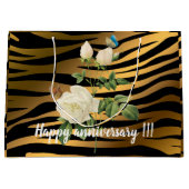 ラグジュアリーモダンブラック金ゴールドバラティガー ラージペーパーバッグ (正面)