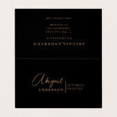 ラグジュアリーモダンブラック&金ゴールドブラウンプロフェッショナル 名刺 (外部フラット)