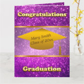 ラグジュアリーモダンプカスタマイズルグリッター カード (黄色い花)