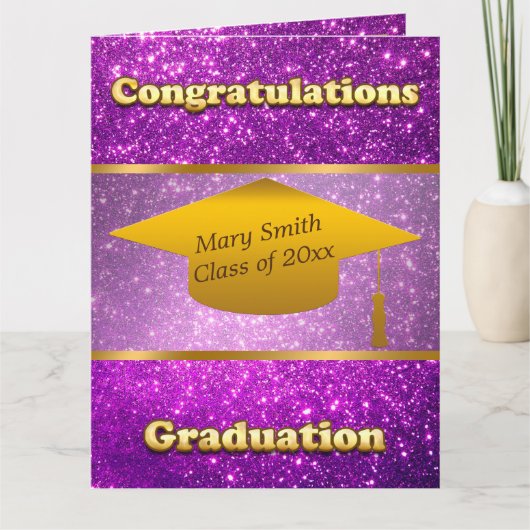 ラグジュアリーモダンプカスタマイズルグリッター カード (正面)