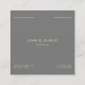 ラグジュアリーモダンプロフェッショナルエレガントプレミアムシルク スクエア名刺 (裏面)