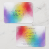 ラグジュアリーモダンプロフェッショナルエレガントレインボーカラー 名刺 (正面/裏面)