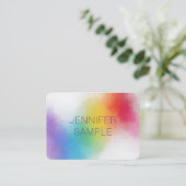 ラグジュアリーモダンプロフェッショナルエレガントレインボーカラー 名刺 (スタンド正面)