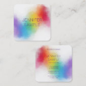 ラグジュアリーモダンプロフェッショナルエレガントレインボー スクエア名刺 (正面/裏面)
