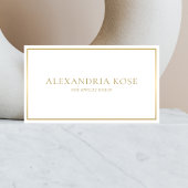 ラグジュアリーモダンホワイトと金ゴールド 名刺