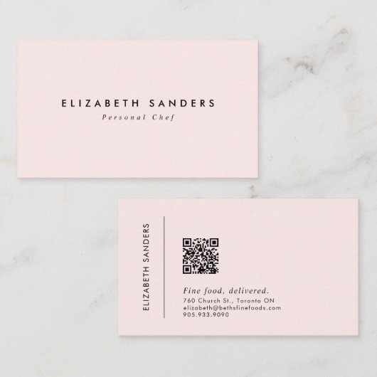 ラグジュアリーモダンミニマルブティックQRコード 名刺 (正面/裏面)