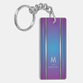ラグジュアリーモダンミニマル抽象芸術バイオレットブルー キーホルダー (正面左)